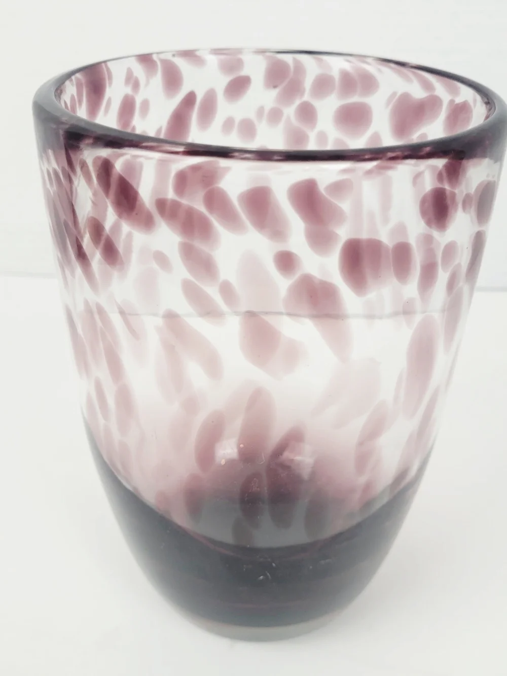 Tortoise Shell Pattern Hand Blown Art Glass Vase 7.5